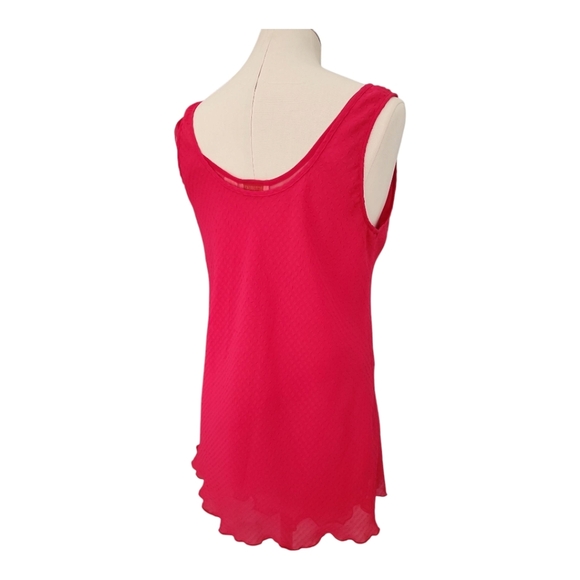 Vintage VICTORIA'S SECRET Gold Label Bright Pink Nightgown Short Dress, S Small - Picture 6 of 9